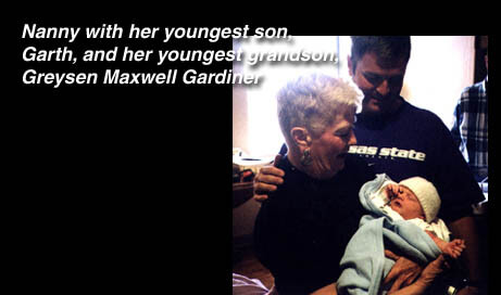 Nanny with her youngest son, Garth, and her youngest grandson, Greysen Maxwell Gardiner.