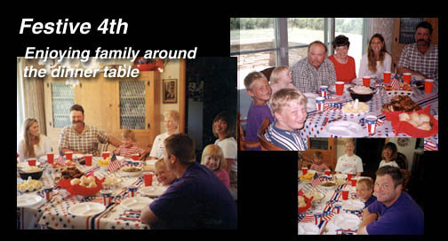 Festive 4th - Enjoying family around the dinner table.